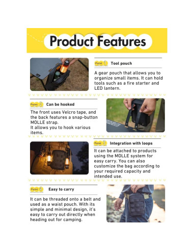 Bolsa Táctica Molle CAMPINGMOON BG-40 para Camping 40cm