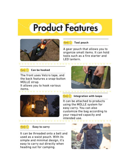 Bolsa Táctica Molle CAMPINGMOON BG-40 para Camping 40cm