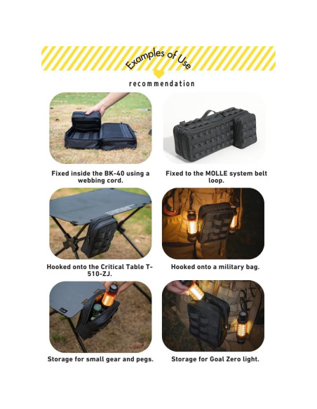 Bolsa Táctica Molle CAMPINGMOON BG-40 para Camping 40cm