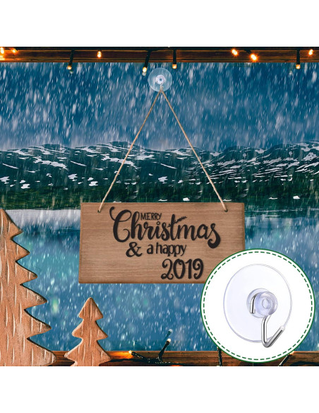 100 Ganchos de Ventosa Transparente Anglechic para Decoración