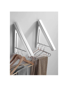 Percheros Plegables Retráctiles MISSMIN - 2 Unidades Plata