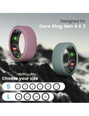 Paquete de 10 fundas de silicona para Oura Ring Gen 4/3 - Tamaño S