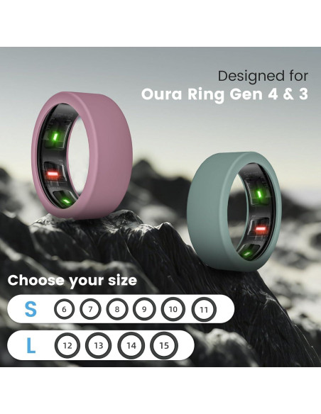 Paquete de 10 fundas de silicona para Oura Ring Gen 4/3 - Tamaño S