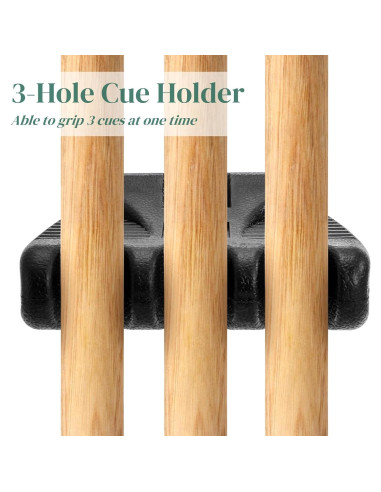 Soporte de Taco de Billar Eorbow 3 Agujeros Portátil Antideslizante