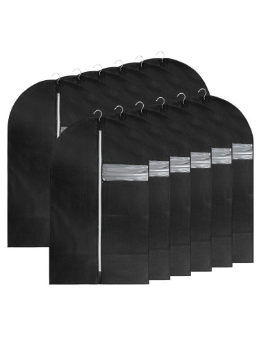 Paquete de 12 bolsas para ropa Wutfuooo 101.6x60.96cm Negro