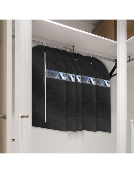 Paquete de 12 bolsas para ropa Wutfuooo 101.6x60.96cm Negro