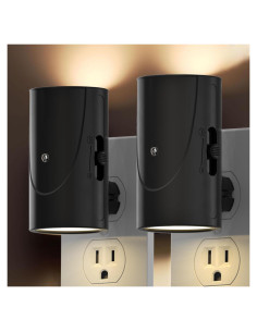 Luz Nocturna LED Niocomio Enchufable 2 Piezas 3000K Ajustable