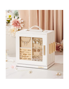 Caja de Joyería Homde Rotativa 360 con 7 Cajones - Blanco 2