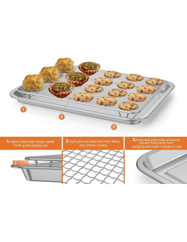 Bandeja de Hornear Acero Inoxidable Onlyfire 35.3x24.8cm