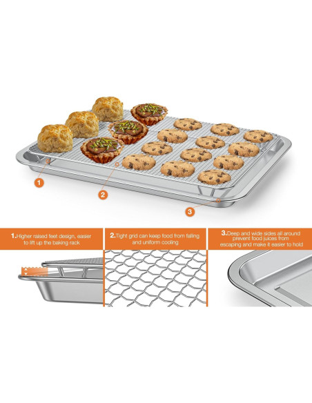 Bandeja de Hornear Acero Inoxidable Onlyfire 35.3x24.8cm