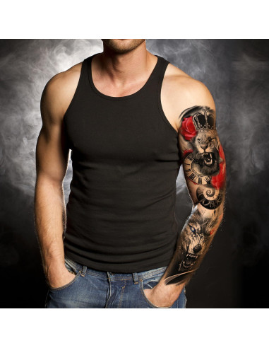 6 Hojas Tatuajes Temporales Realistas KOTBS Animales 17x45cm