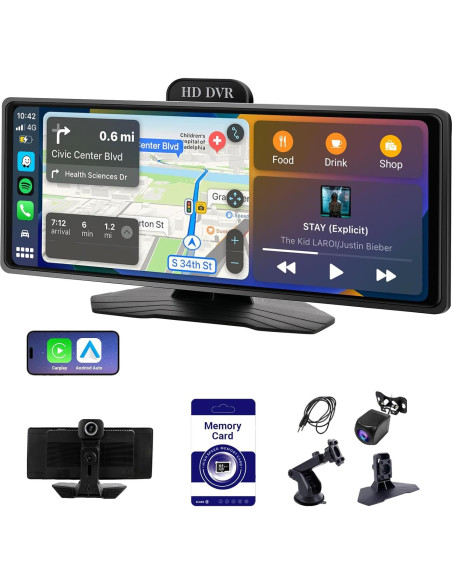 Estéreo de Coche Haudio 9.26" con Apple CarPlay y Cámara 1080P