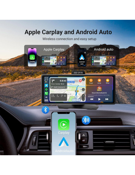 Estéreo de Coche Haudio 9.26" con Apple CarPlay y Cámara 1080P