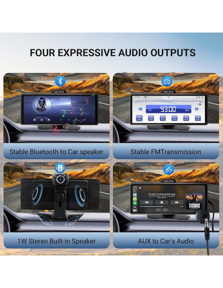 Estéreo de Coche Haudio 9.26" con Apple CarPlay y Cámara 1080P