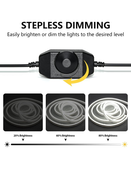 Tira de Luz LED Neón 3m EUGOBRTEN Blanca Regulable