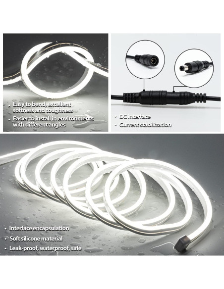 Tira de Luz LED Neón 3m EUGOBRTEN Blanca Regulable