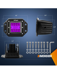 Nilight Pods LED Empotrados 42W Púrpura 2 Pcs Combo Beam 2