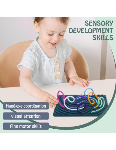 Tablero de Actividad Sensorial Iselyn Verde Oscuro 21 Cuerdas