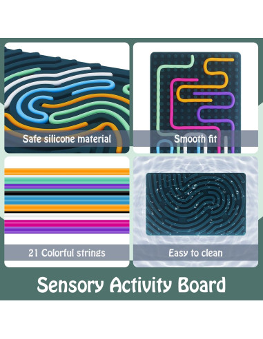 Tablero de Actividad Sensorial Iselyn Verde Oscuro 21 Cuerdas