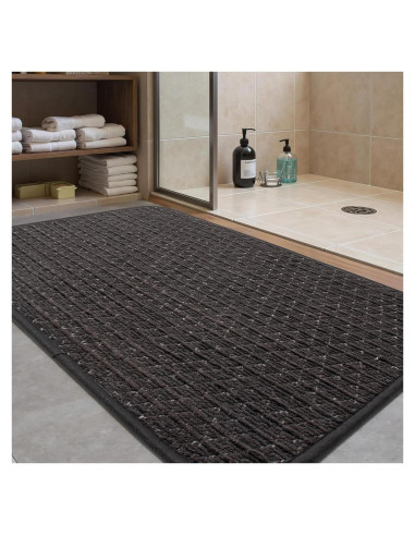 Alfombra de Baño Antideslizante AevitasX 43x61cm Negra