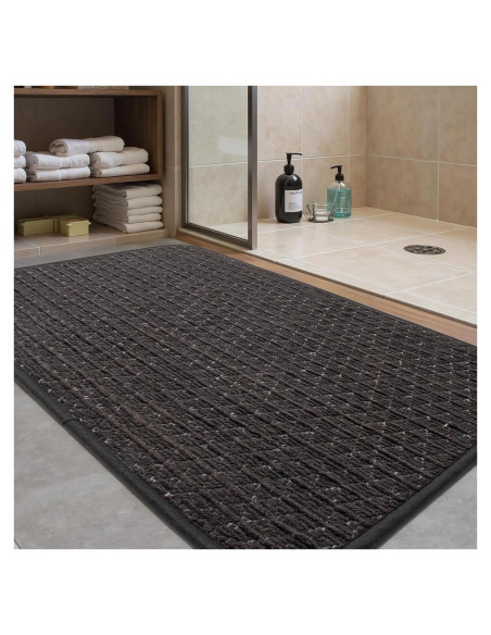 Alfombra de Baño Antideslizante AevitasX 43x61cm Negra