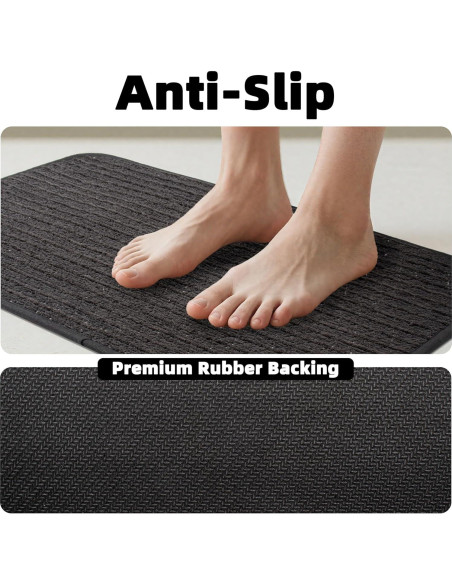 Alfombra de Baño Antideslizante AevitasX 43x61cm Negra