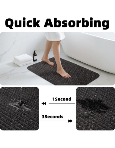 Alfombra de Baño Antideslizante AevitasX 43x61cm Negra
