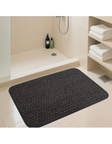 Alfombra de Baño Antideslizante AevitasX 43x61cm Negra