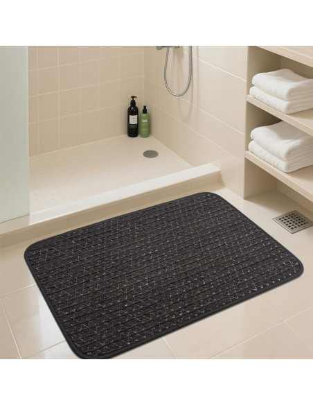 Alfombra de Baño Antideslizante AevitasX 43x61cm Negra