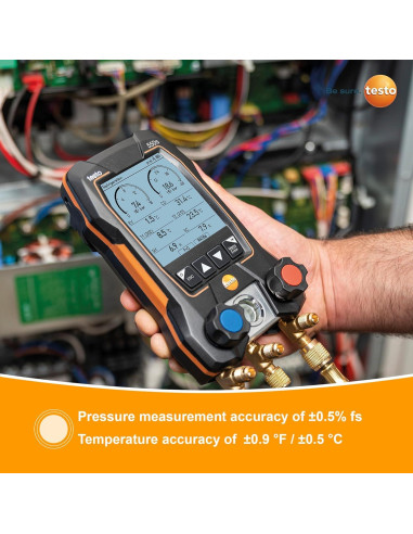 Kit de Manómetros Digitales Testo 550s con 2 Termómetros y 3 Mangueras