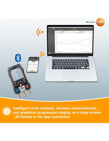 Kit de Manómetros Digitales Testo 550s con 2 Termómetros y 3 Mangueras