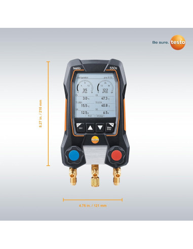 Kit de Manómetros Digitales Testo 550s con 2 Termómetros y 3 Mangueras