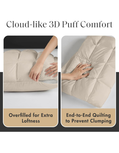 Funda de Almohada Estándar Madison Park Stay Puffed Beige