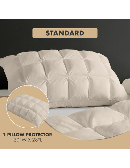 Funda de Almohada Estándar Madison Park Stay Puffed Beige