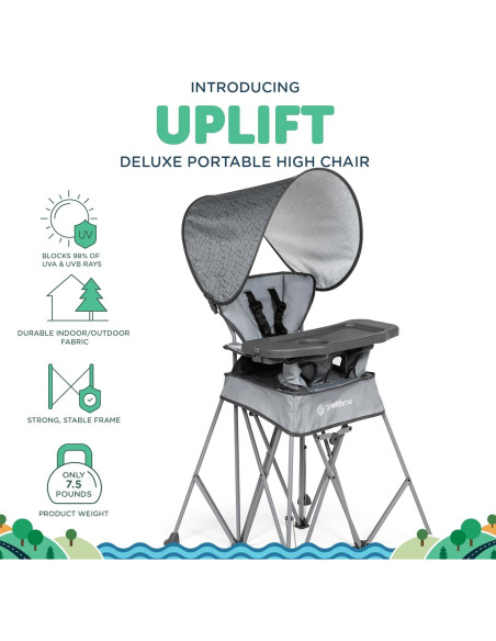 Silla Alta Portátil Baby Delight Ve Conmigo Deluxe Gris