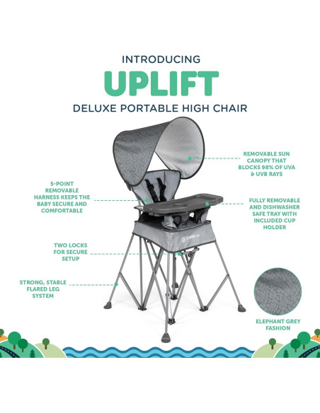 Silla Alta Portátil Baby Delight Ve Conmigo Deluxe Gris