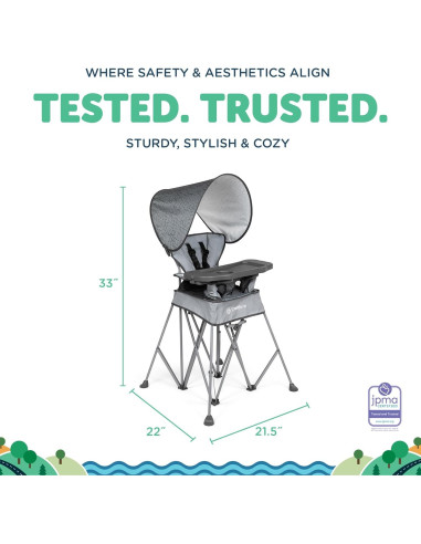 Silla Alta Portátil Baby Delight Ve Conmigo Deluxe Gris