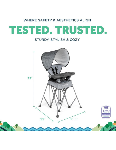 Silla Alta Portátil Baby Delight Ve Conmigo Deluxe Gris