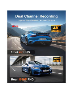 Cámara de tablero dual 4K+1080P CamNim con GPS y WiFi 2