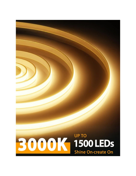 Tira de Luz LED COB 5M Lamomo Blanca Cálida Regulable con Control Remoto Tira de Luz LED COB 5M Lamomo Blanca Cálida Regulable con Control Remoto