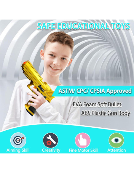 Pistola de Juguete LBDREXZ con Balas Blandas EVA - Oro