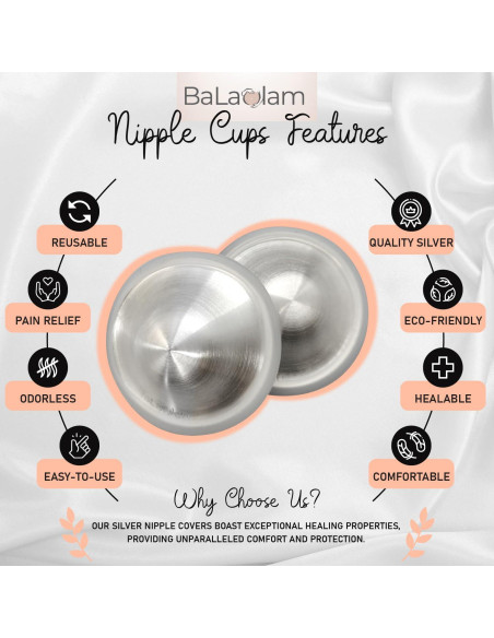 Copas de Lactancia de Plata Pura 999 - Alivio para Pezones