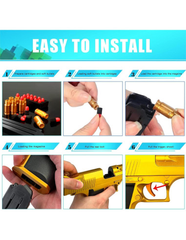 Pistola de Juguete LBDREXZ con Balas Blandas EVA - Oro
