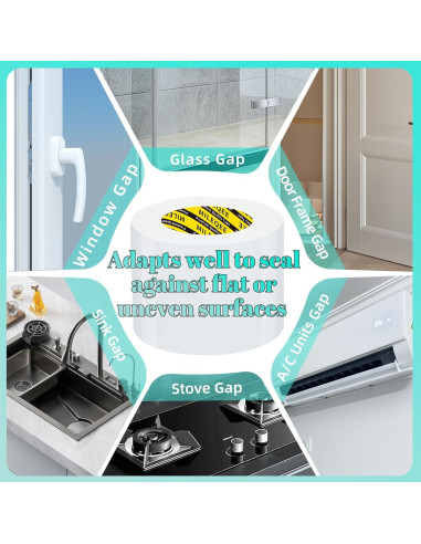 Cinta de Sellado MILEQEE Blanca 3cm x 50m Impermeable