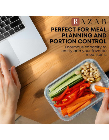 Contenedores de Almacenamiento de Vidrio Razab 30 PC - A prueba de Aire