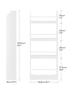 Estantería Infantil CHOEZON 4 Niveles Montada en Pared Blanca 2