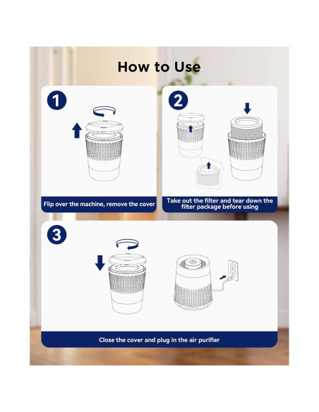 Purificador de aire MSB5 HEPA H13 para dormitorio - Negro