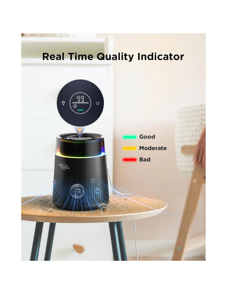 Purificador de aire MSB5 HEPA H13 para dormitorio - Negro