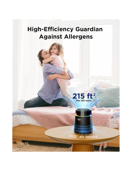 Purificador de aire MSB5 HEPA H13 para dormitorio - Negro