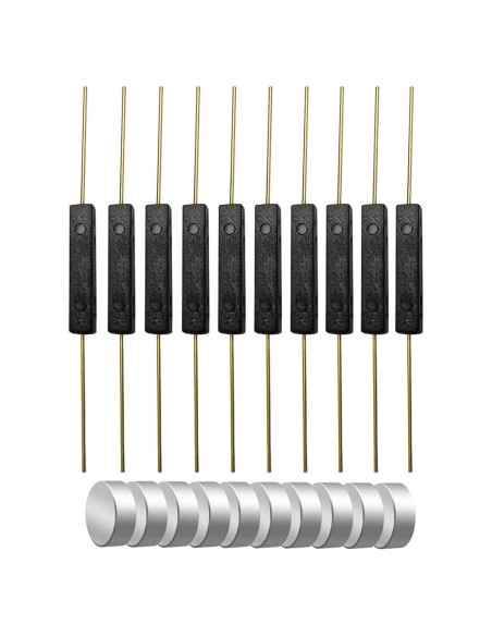 10 Interruptores Reed Gebildet N/O 14mm x 2.5mm con Imán